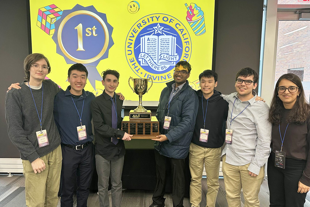 Cyber@UCI’s CPTC team with the 2026 CPTC Global Finals championship trophy